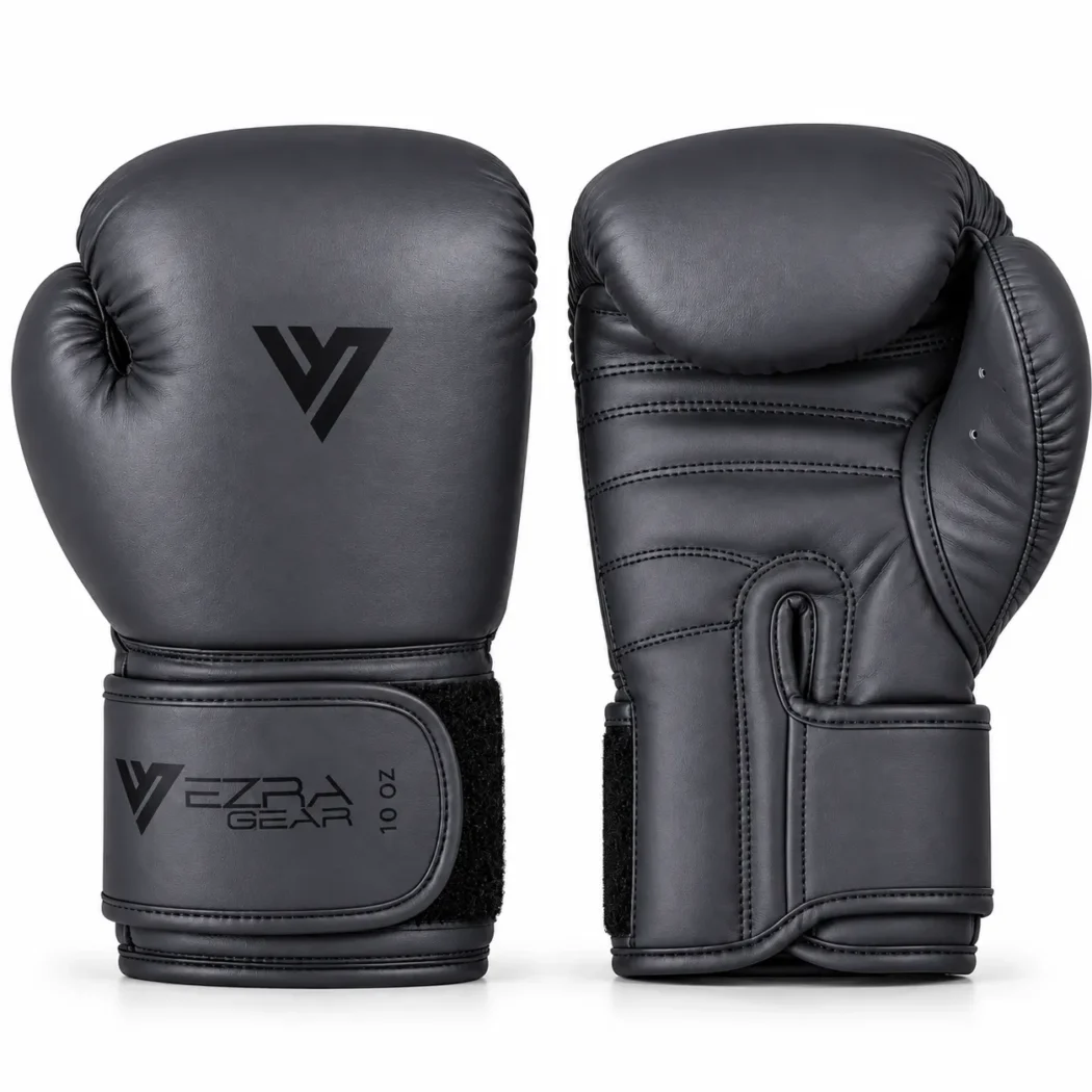 VEZRA Classic Kickboxing Gloves – Full Black (PU)