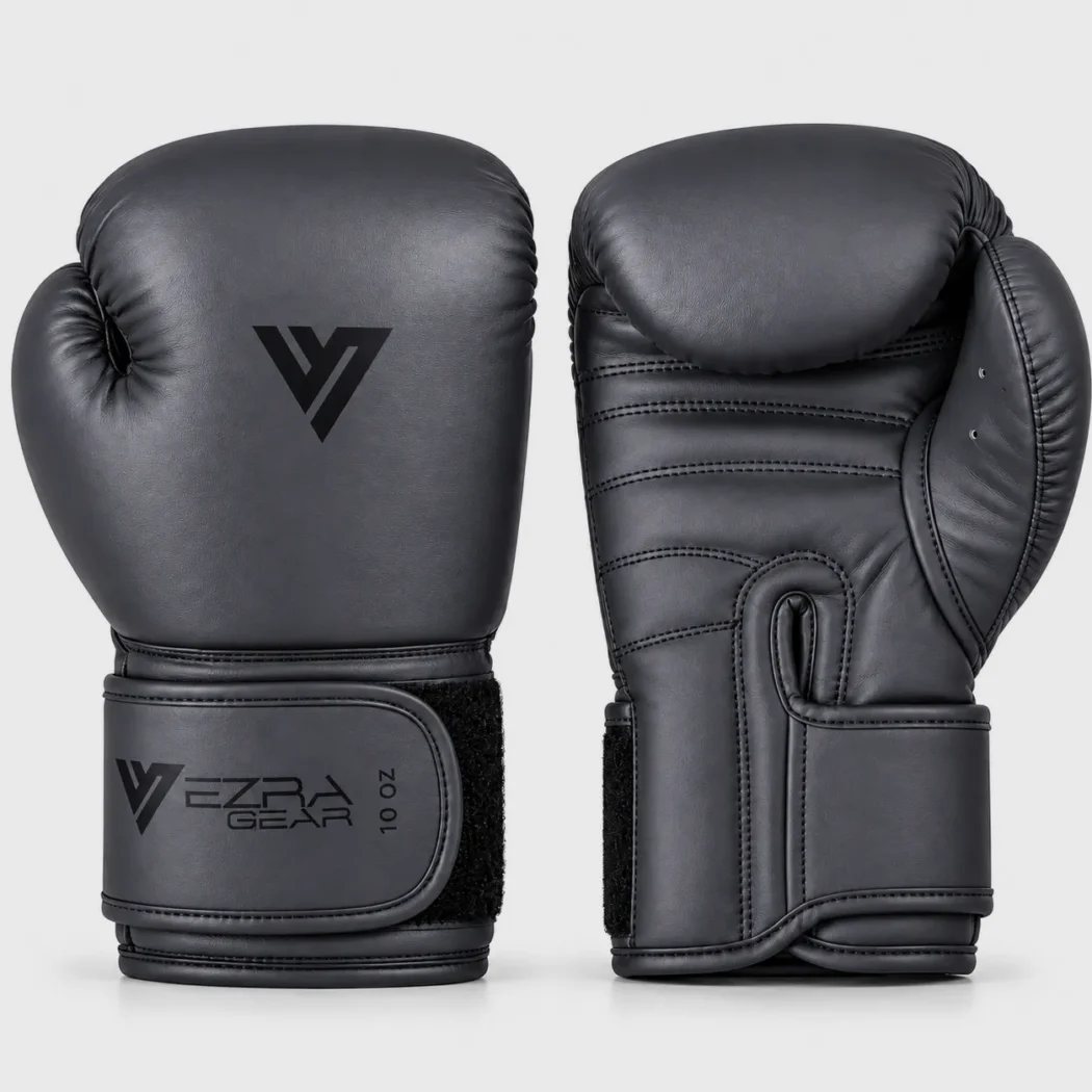 VEZRA Classic Kickboxing Gloves – Full Black (PU)